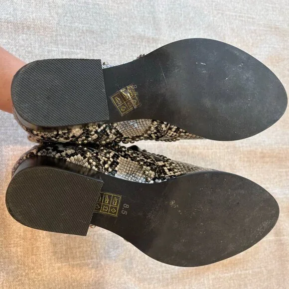 Jeffrey Campbell Rylance Studded Grey Snake Silver Ankle Bootie - Picture 6 of 8